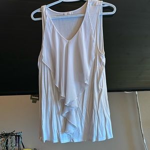 Cute white tank with ruffles